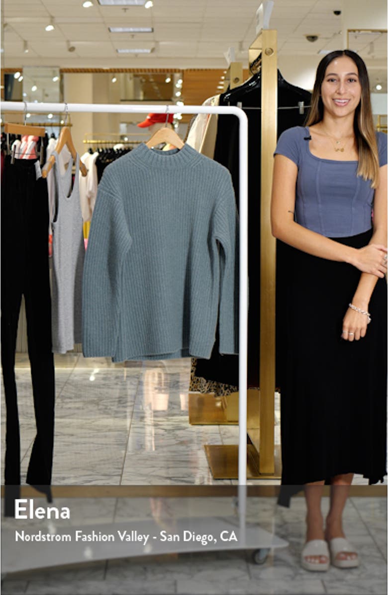 Boxy Mock Neck Wool Blend Sweater, sales video thumbnail
