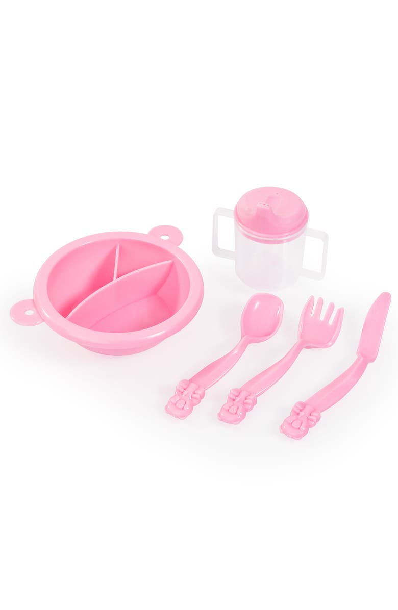 Bayer Design Travel 9 Piece Set Black, Pink, Hearts, for Dolls Up to 18 Inches, Alternate, color, Multicolored