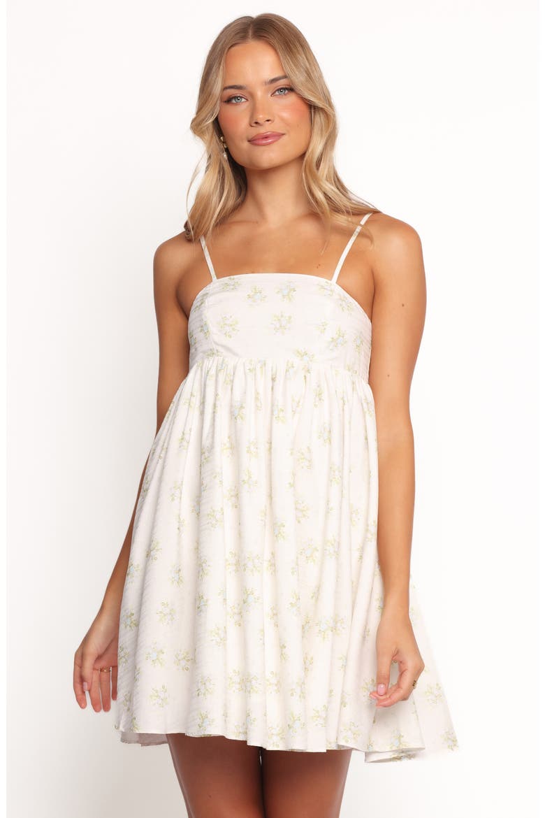Indira Sleeveless Minidress, Alternate, color, IVORY BLUE FLORAL