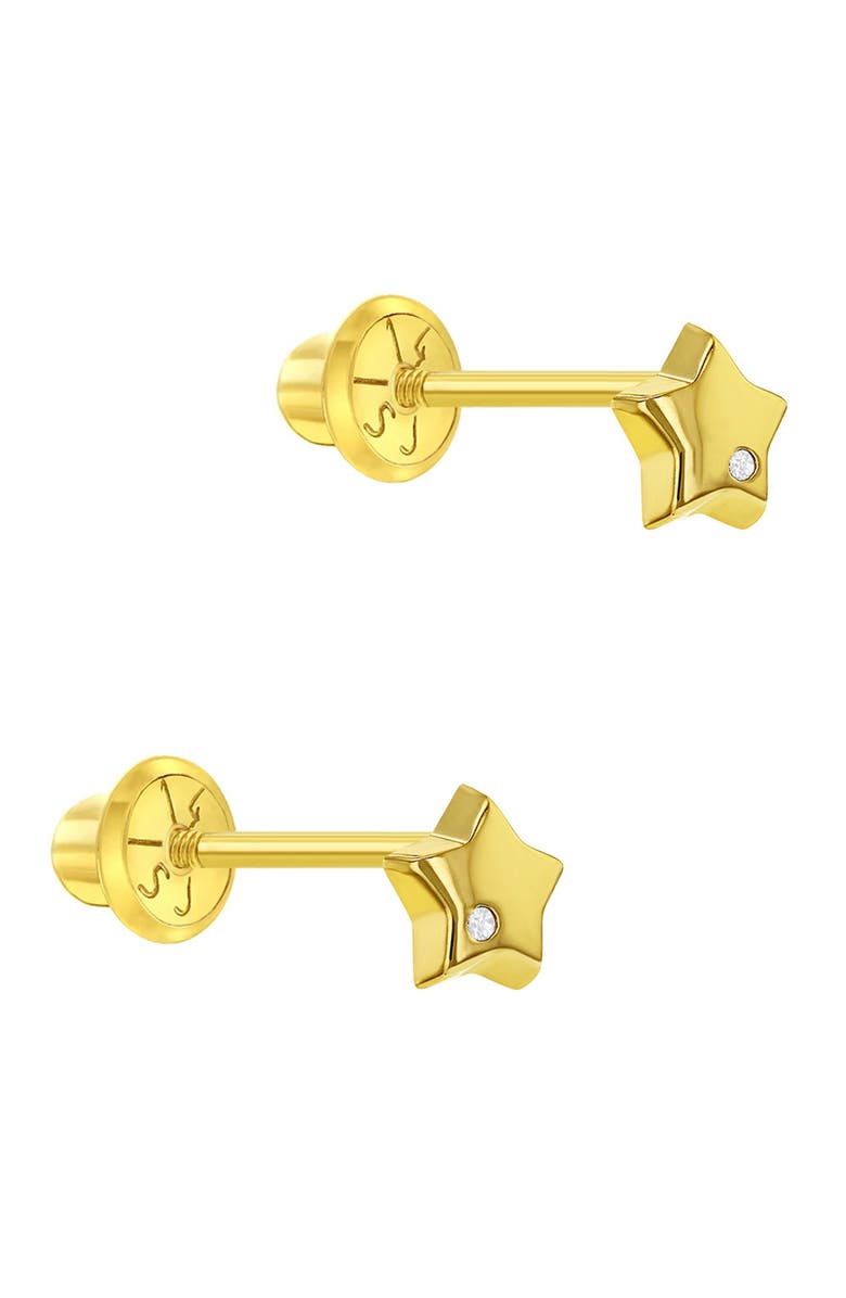 In Season Jewelry 14k Genuine Diamond Star Earrings, Alternate, color, Gold
