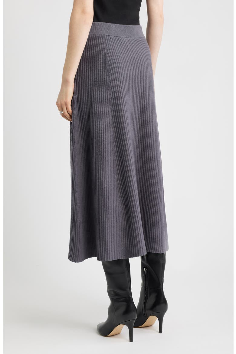 Cotton & Cashmere A-Line Midi Sweater Skirt, Alternate, color, GREY AGATE