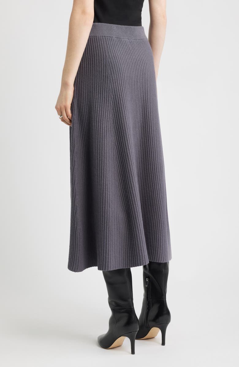 Nordstrom Cotton & Cashmere A-Line Midi Sweater Skirt, Alternate, color, Grey Agate
