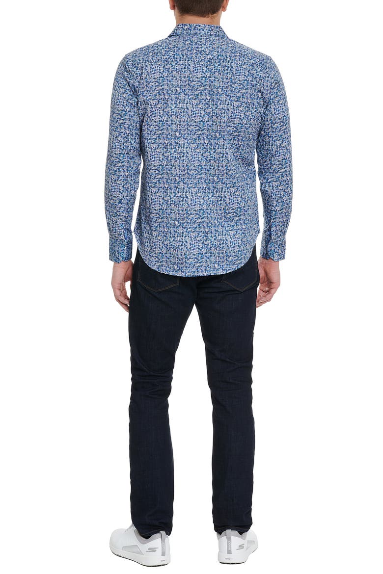 Labyrinth Button-Up Shirt, Alternate, color, BLUE