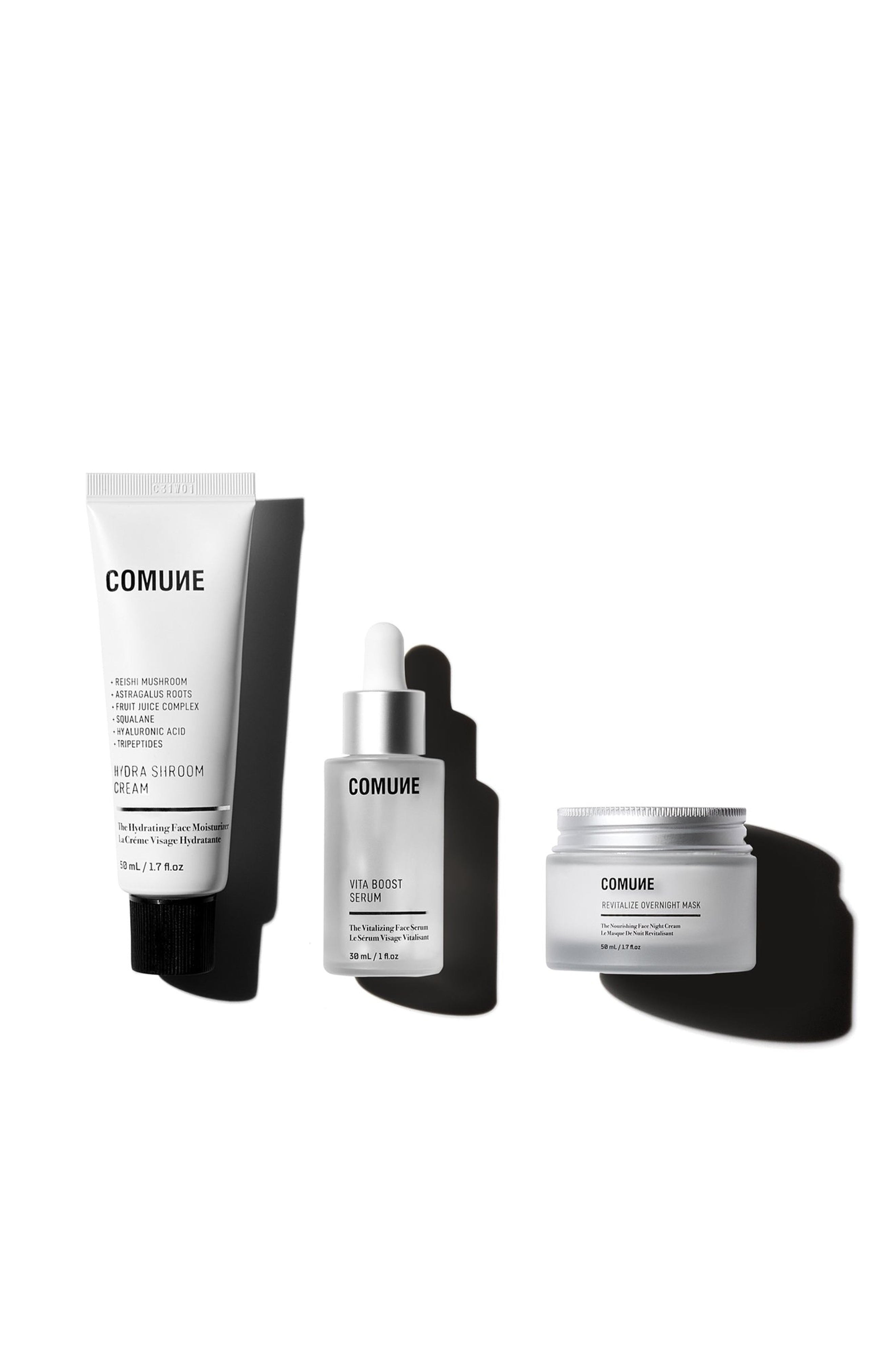 Comune Revitalizing Day and Night Skincare Trio in None 