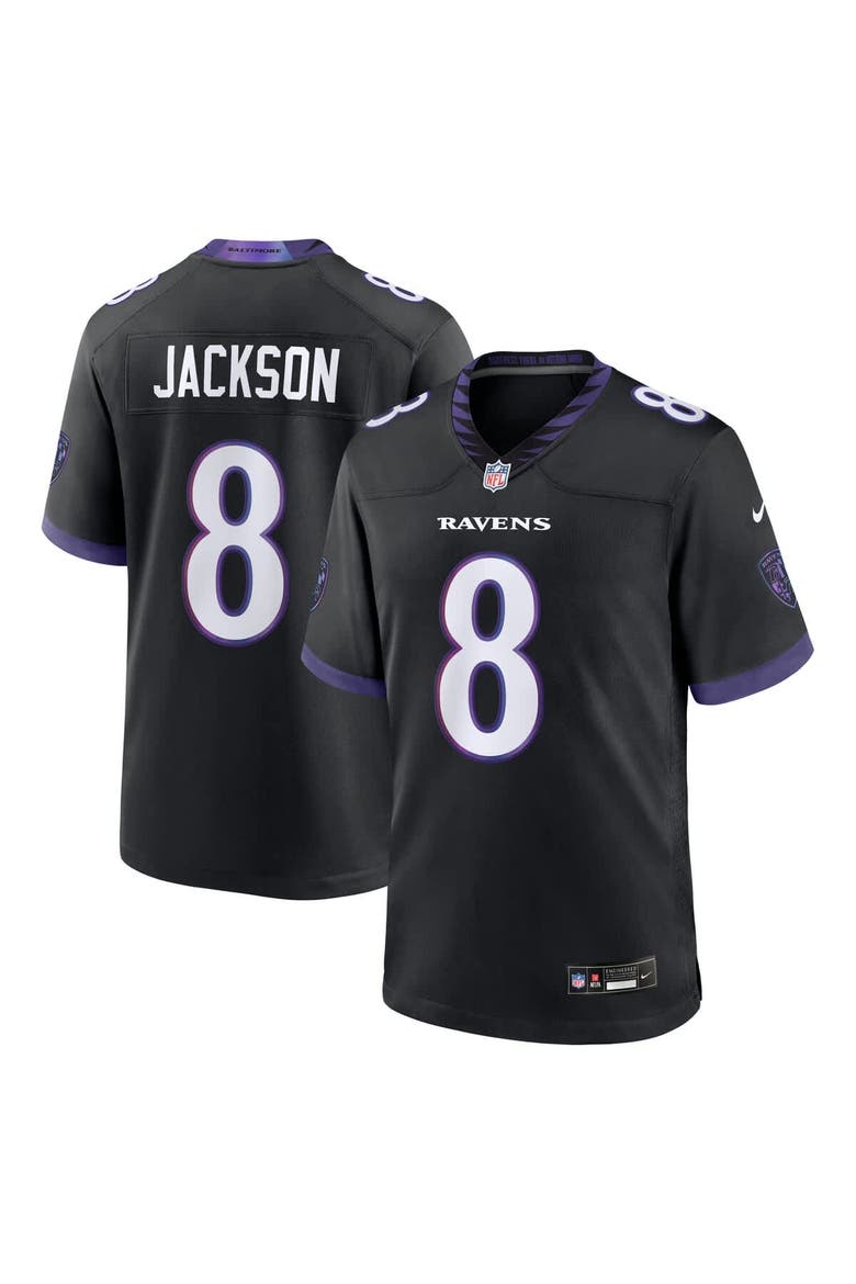 Men's Nike Lamar Jackson Black Baltimore Ravens Alternate Game Jersey, Main, color, Black