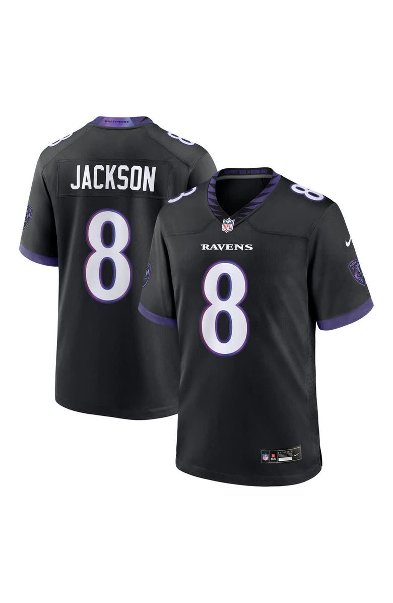 Nike Men's Nike Lamar Jackson Black Baltimore Ravens Alternate Game Jersey, Main, color, Black