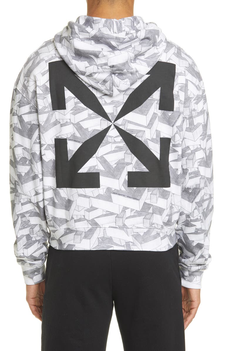 Off-White Arrows Print Cotton Hoodie, Alternate, color, 