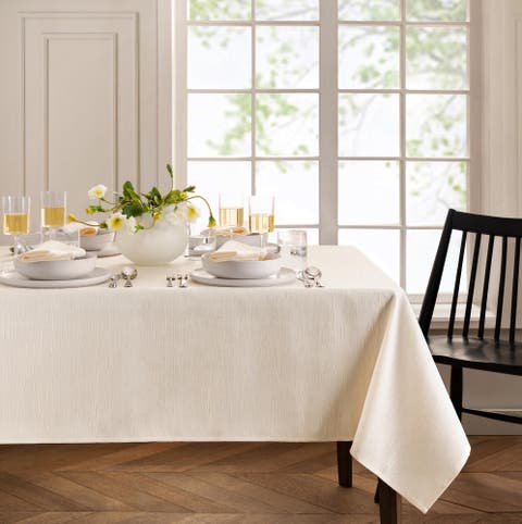 Continental Solid Texture Water Resistant Tablecloth