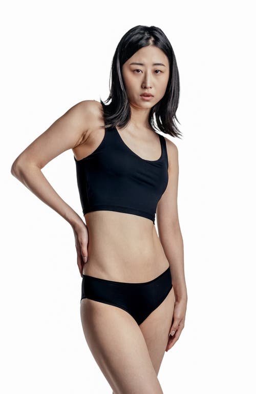 Cheeky Cherry Leakproof Everyday Liner Ultra Smooth Mid-rise Brief In Black