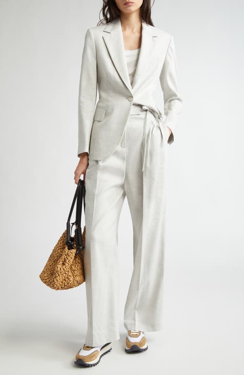 Eleventy One-button Linen & Wool Blazer In Light Melange Grey