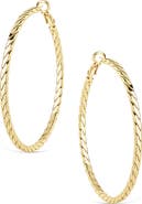 Sterling Forever Everyday Fringe Hoop Earrings