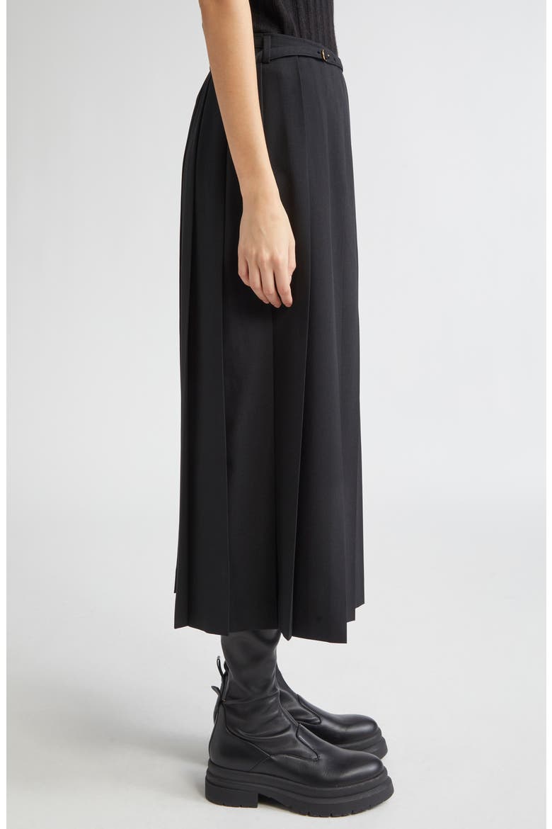 Pleated Long Skirt, Alternate, color, BLACK