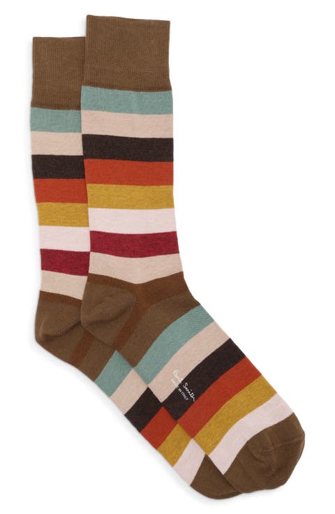 Craft Stripe Cotton Blend Dress Socks