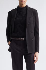 Eleventy Double Breasted Wool Blend Jacket