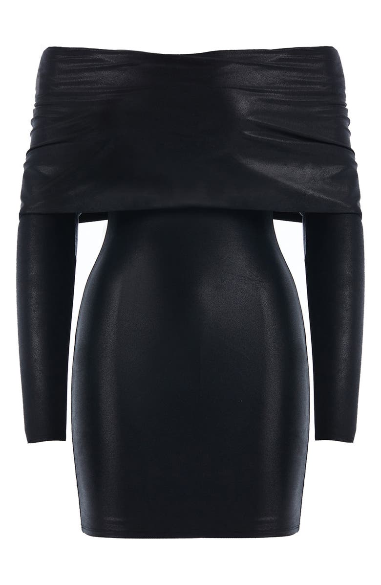 Naked Wardrobe Drip Hooded Long Sleeve Minidress, Alternate, color,