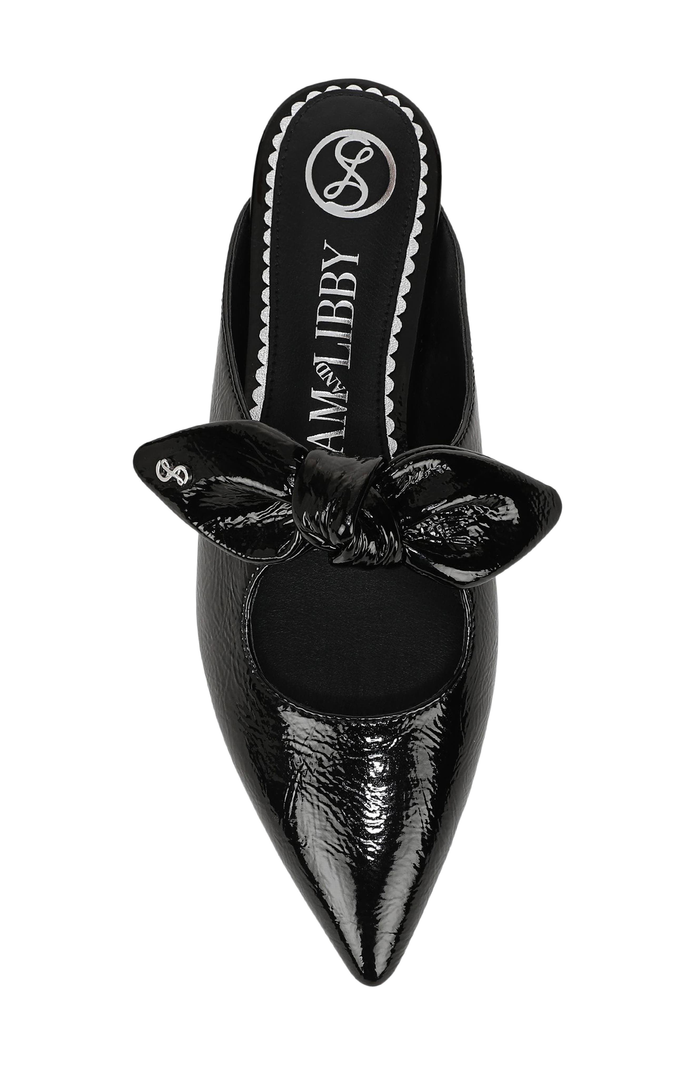 Marley Knot Mule, Alternate, color, BLACK SHINY