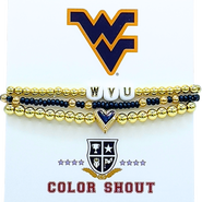 Color Shout West Virginia University Love My College Bracelet Stack