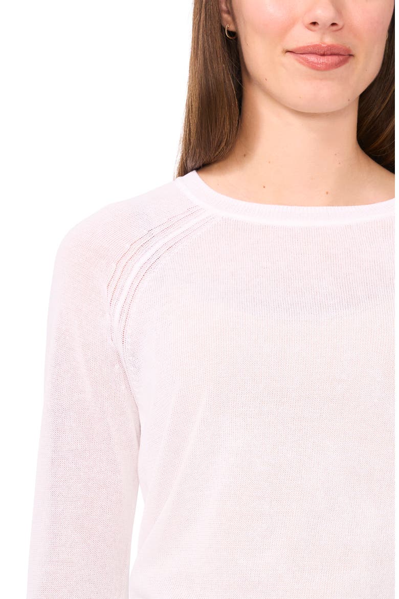 Crewneck Raglan Sleeve Sweater, Alternate, color, BRIGHT WHITE