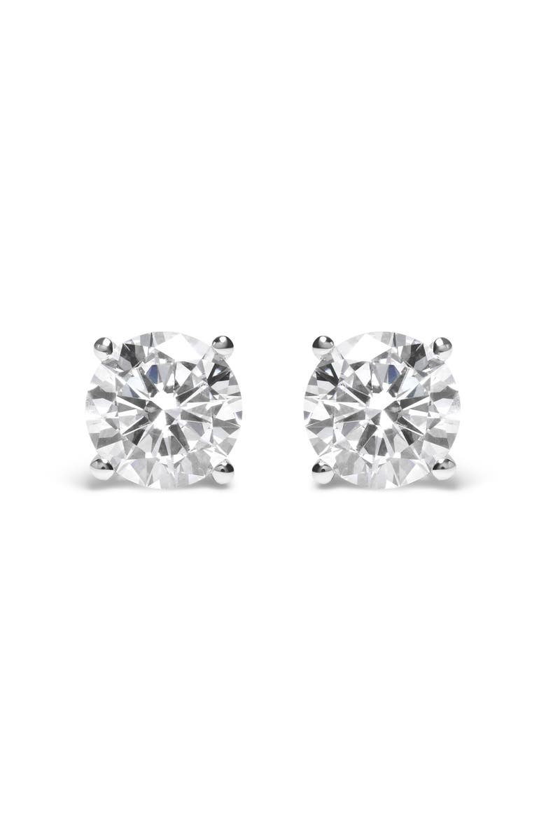 IGI Certified 14K White Gold 5.00 Cttw Lab Grown Diamond Solitiare Stud Earrings, Main, color, White