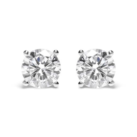 IGI Certified 14K White Gold 5.00 Cttw Lab Grown Diamond Solitiare Stud Earrings