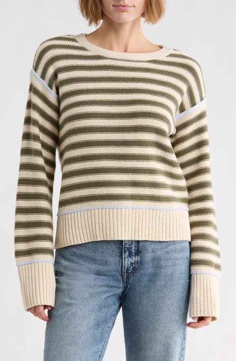 Stripe Cotton Blend Sweater