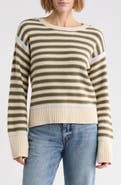 Lucky Brand Stripe Cotton Blend Sweater