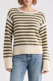 Lucky Brand Stripe Cotton Blend Sweater