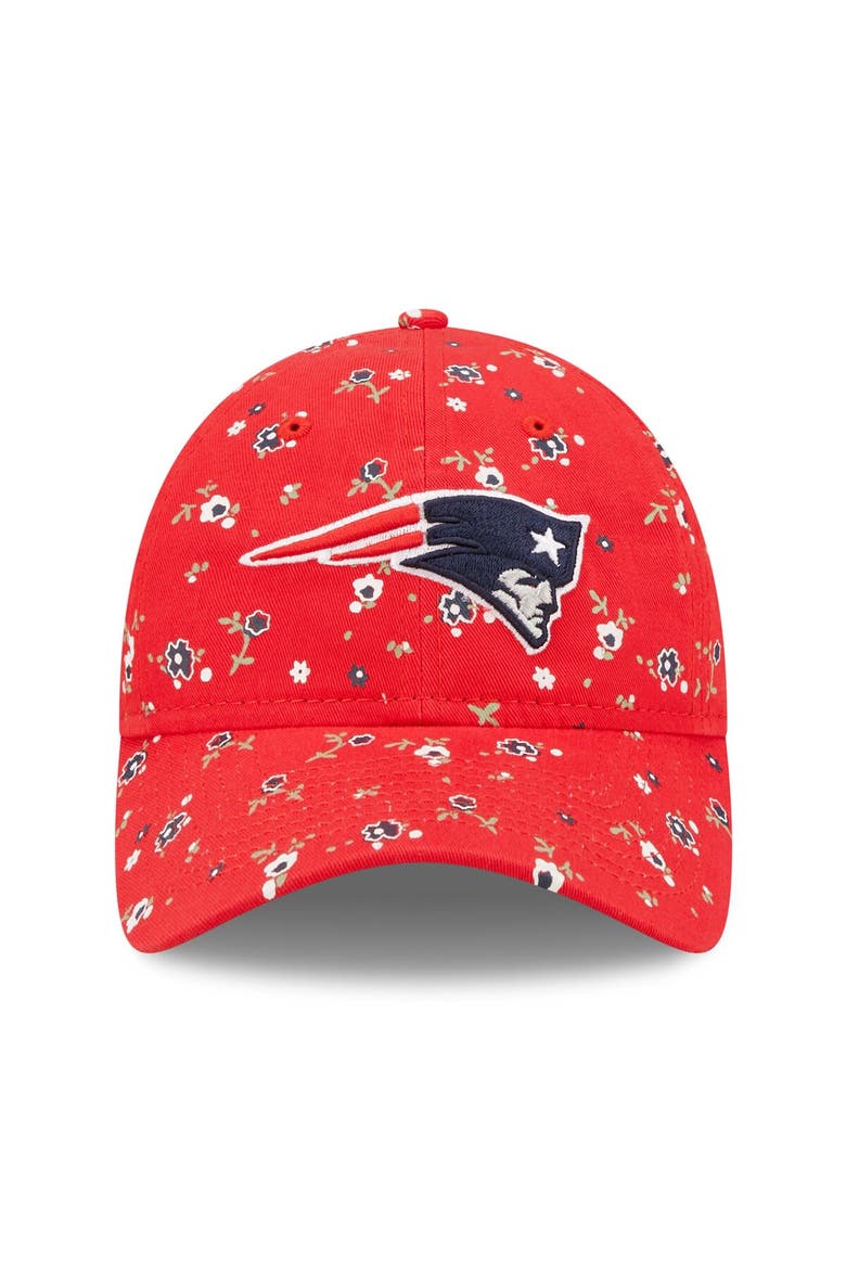 Women's New Era Red New England Patriots  Floral 9TWENTY Adjustable Hat, Alternate, color, Red