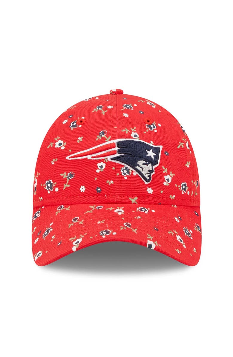 New Era Women's New Era Red New England Patriots  Floral 9TWENTY Adjustable Hat, Alternate, color, Red