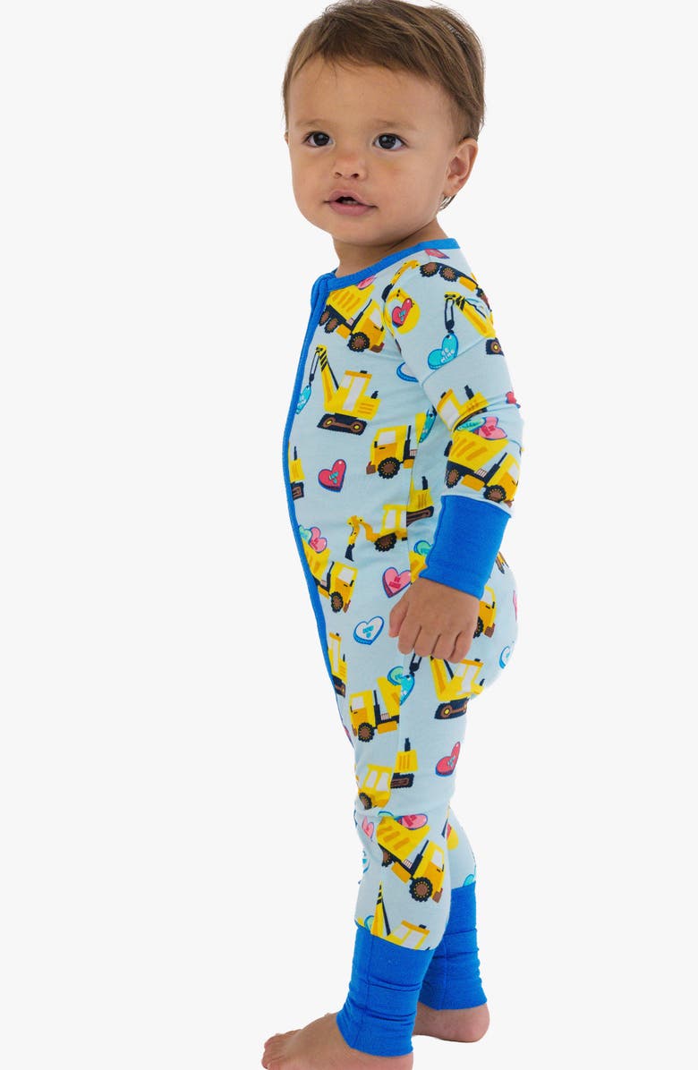 RuggedButts Loads of Love Convertible Pajama Footie, Alternate, color, Blue