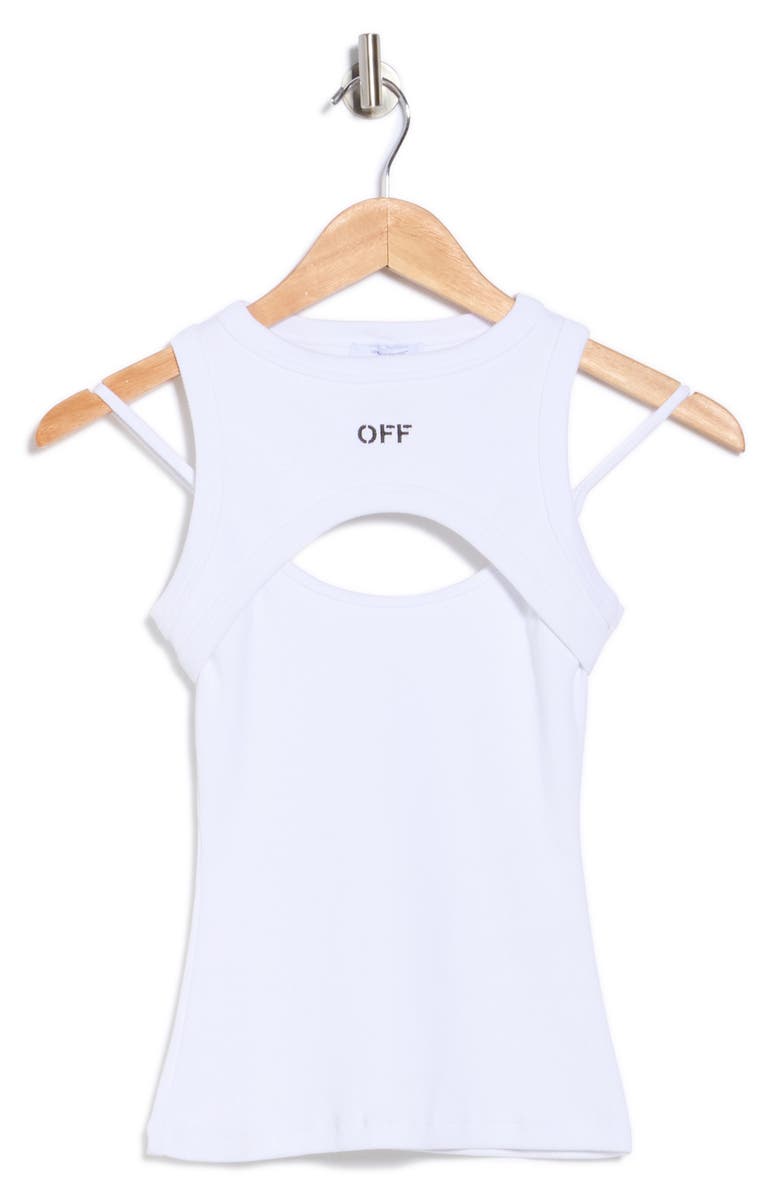 Off-White Off Stamp Rib Combo Camisole, Alternate, color,