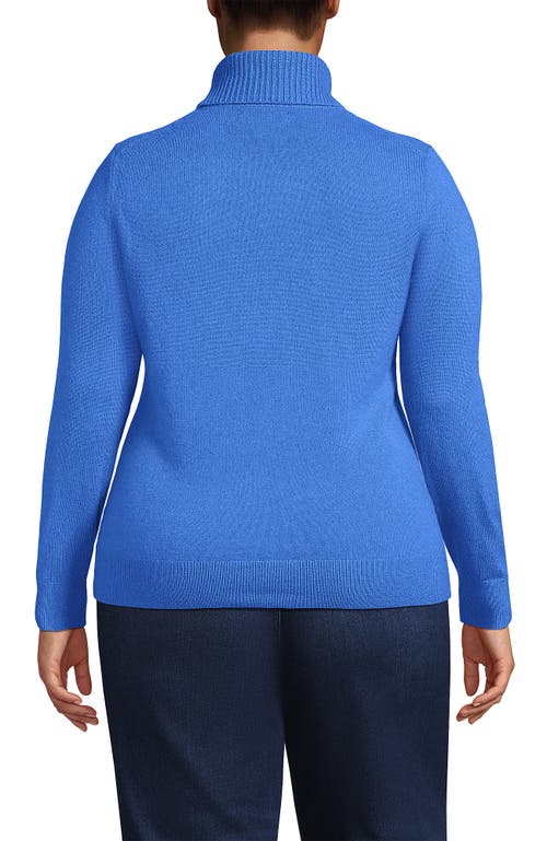 Lands' End Cashmere Turtleneck Sweater In Blue
