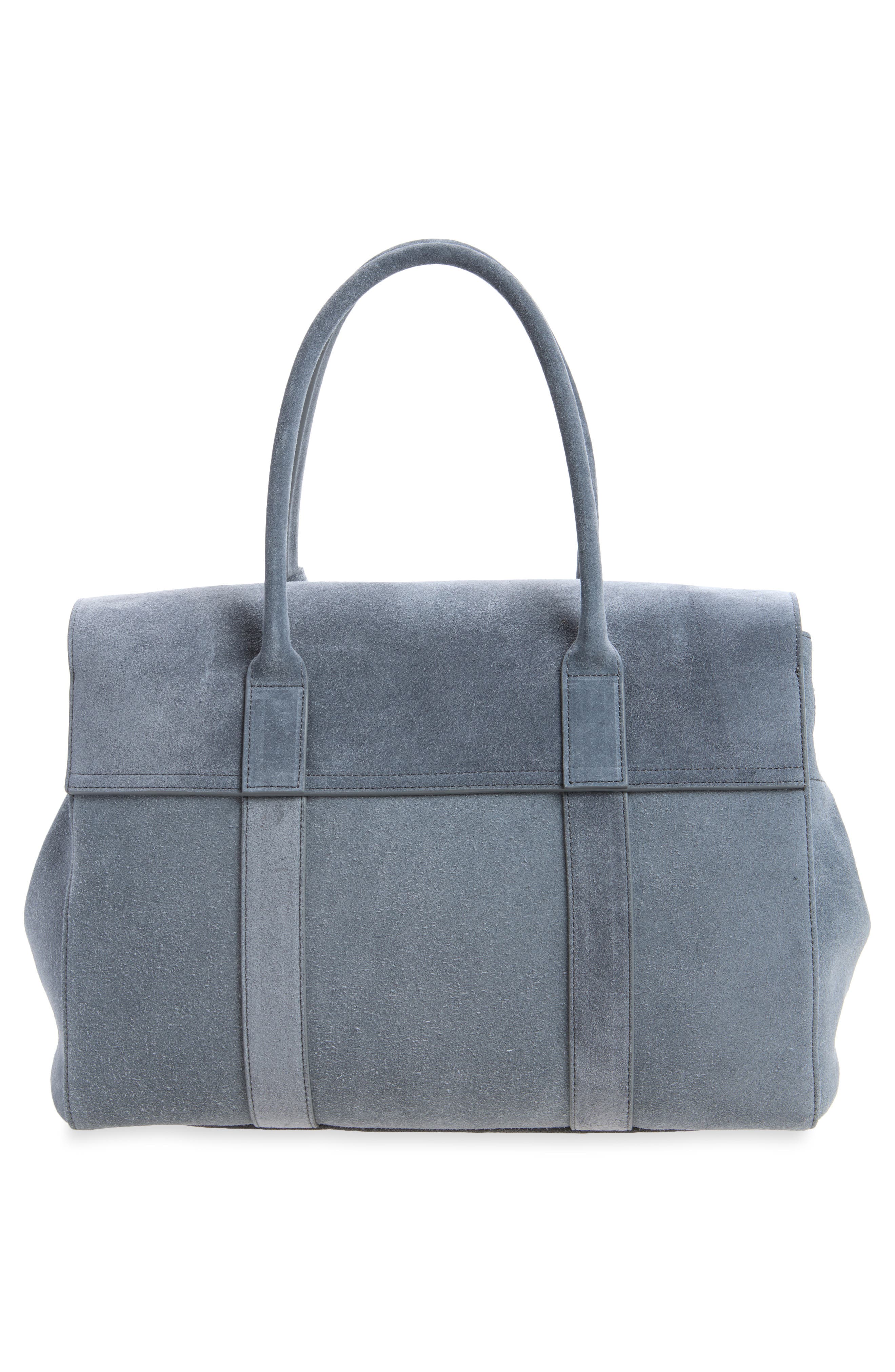 Bayswater Suede Satchel, Alternate, color, FOGGY GREY
