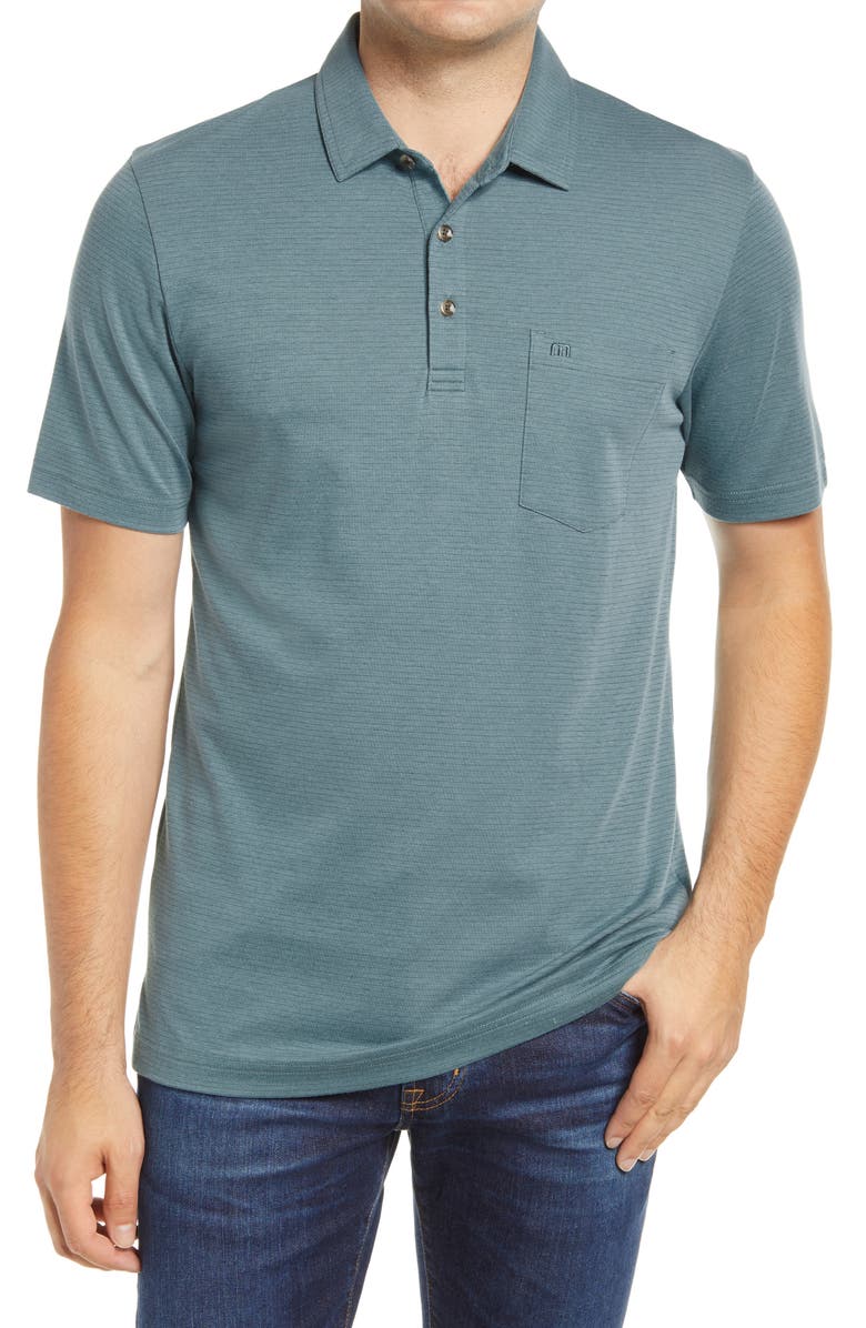 TravisMathew El Nindo Pinstripe Pocket Piqué Polo, Main, color, 