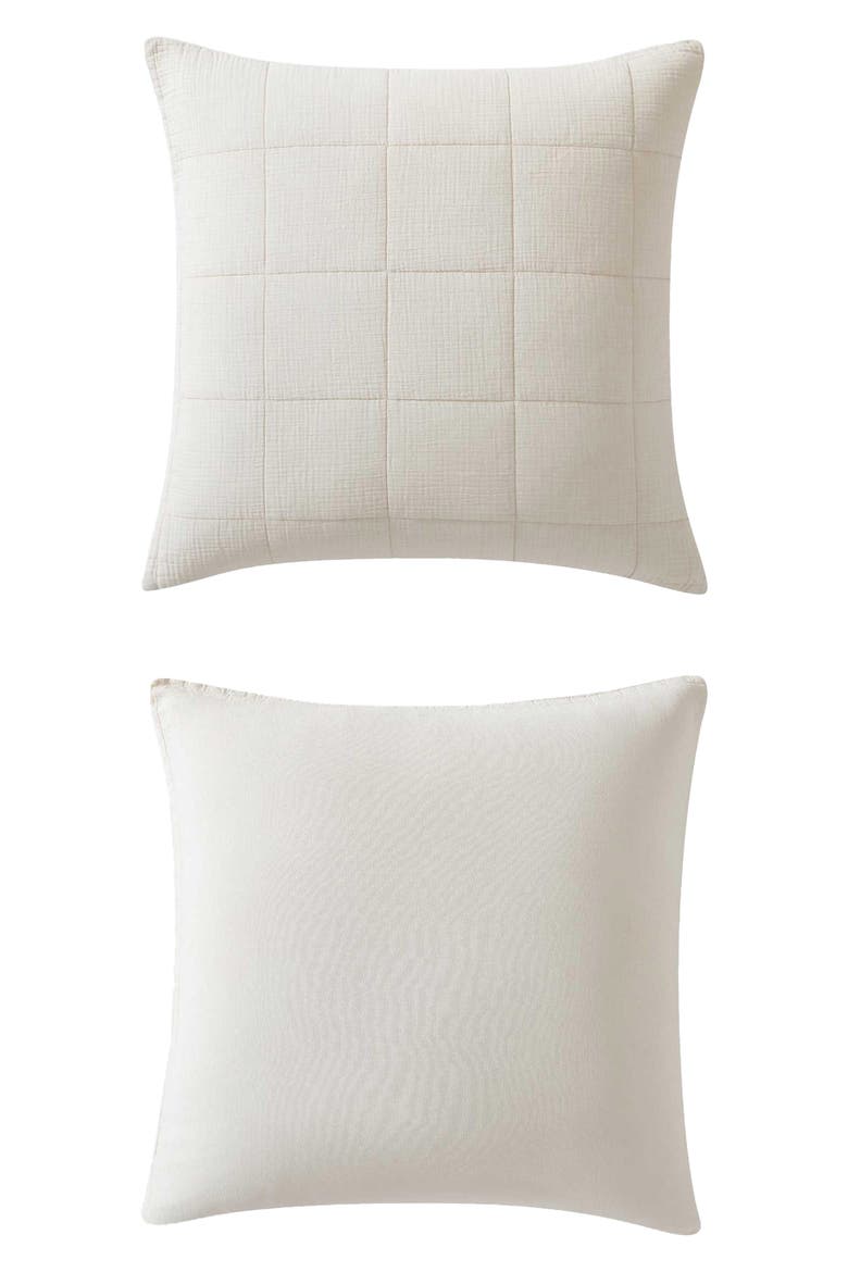 Solid Quilted Cotton Gauze Pillow Sham, Alternate, color, LIGHT BEIGE
