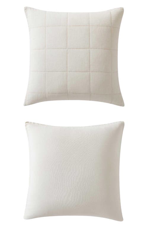 Calvin Klein Solid Quilted Cotton Gauze Pillow Sham In Neutral