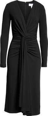 Michael Kors Collection Knot Front Long Sleeve Knit Dress