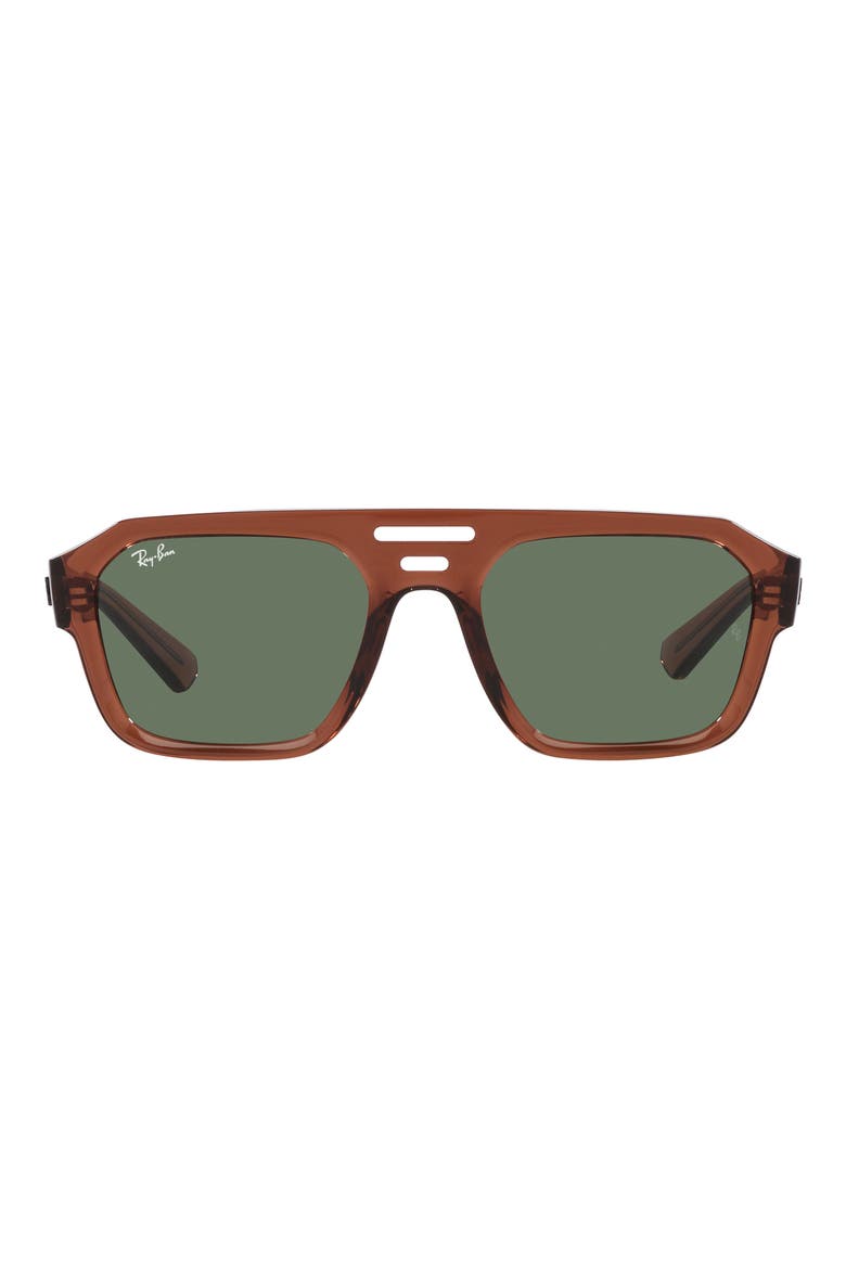 Corrigan Irregular 54mm Rectangular Sunglasses, Main, color, TRANSPARENT BROWN