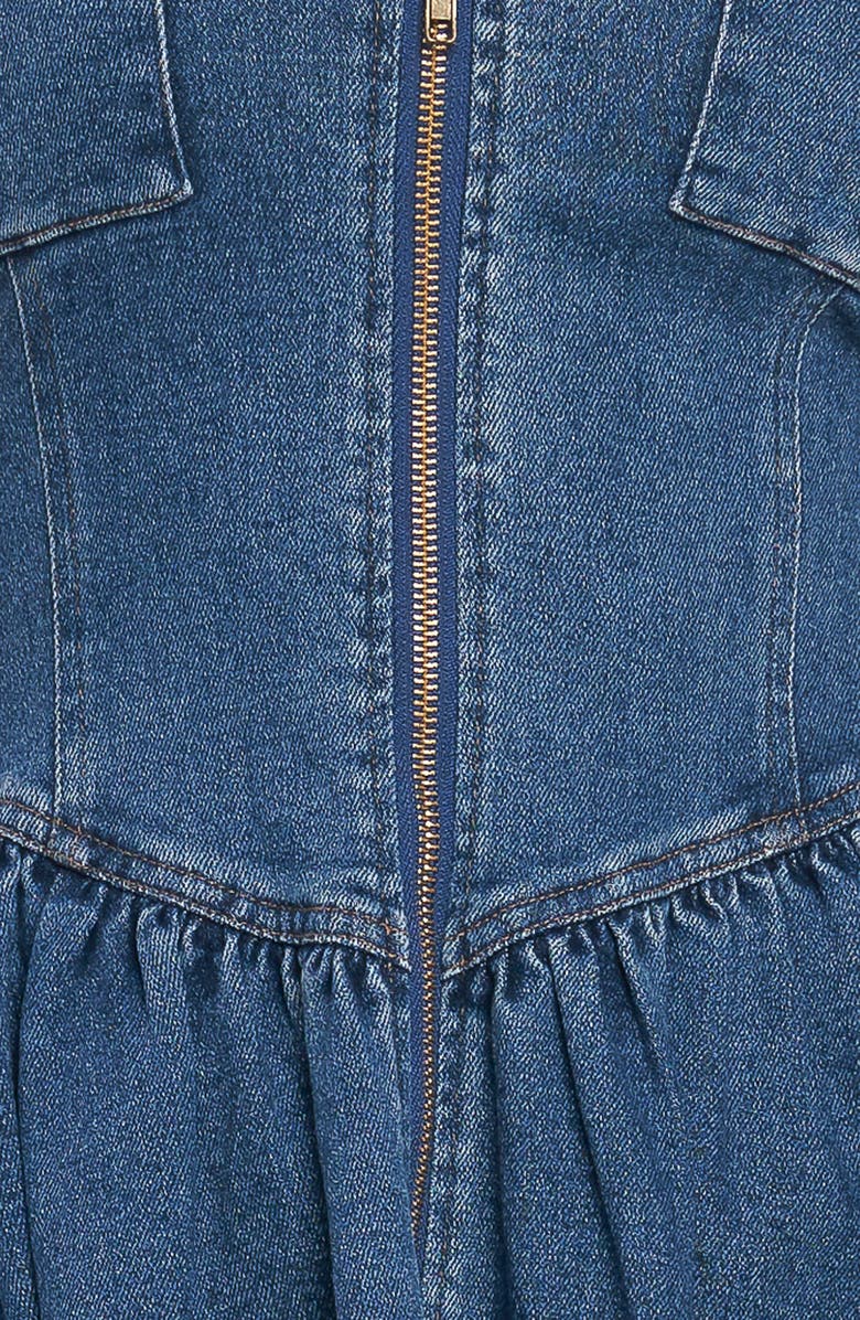 FLYING TOMATO Sleeveless Denim Midi Dress, Alternate, color, Medium Indigo