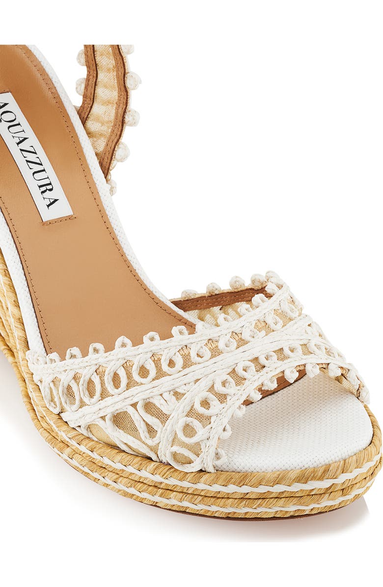 Aquazzura Kahlo Wedge Sandal, Alternate, color, White