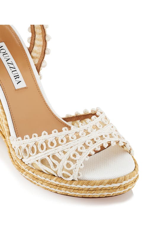 Aquazzura Round Toe Wedges Ankle Strap In White