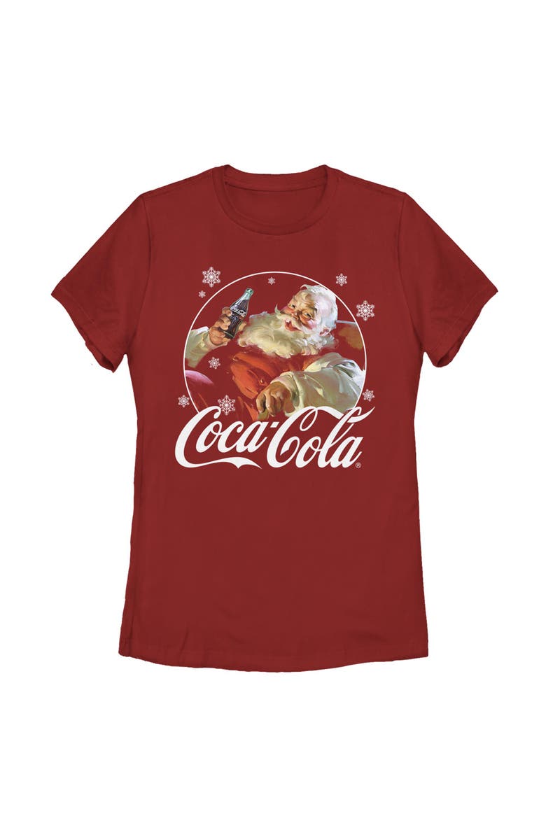 Coca Cola Women's Coca Cola Santa Snow Cola  Graphic T-Shirt, Main, color, Red