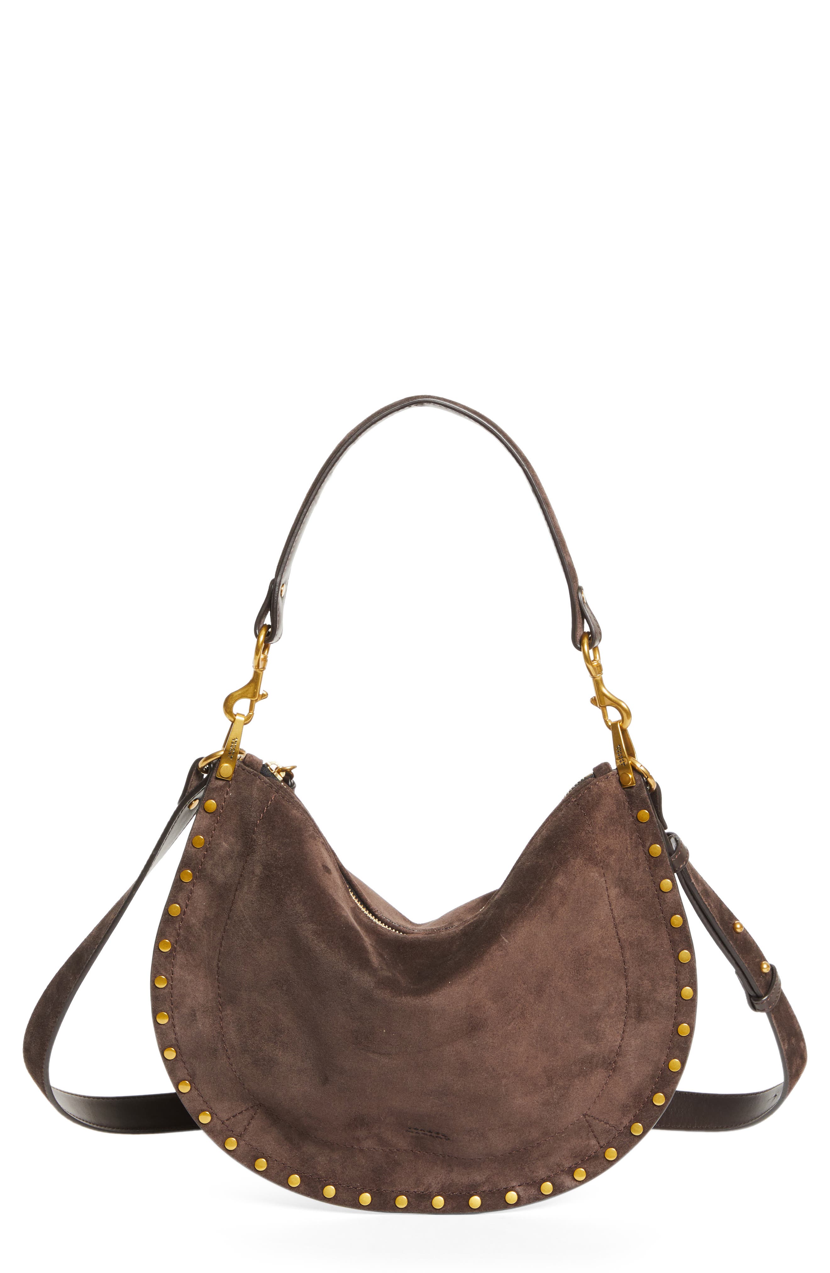 Isabel Marant Oskan Soft Zipped Shoulder Bag in Coffee at Nordstrom