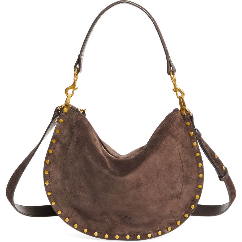 Isabel Marant Oskan Soft Zipped Shoulder Bag in Coffee at Nordstrom