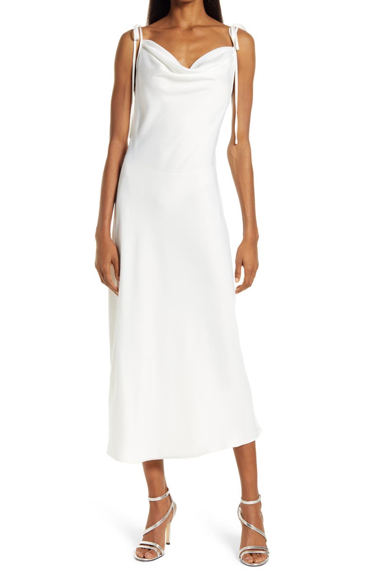 The Beverly Cowl Neck Midi Dress, Main, color, IVORY