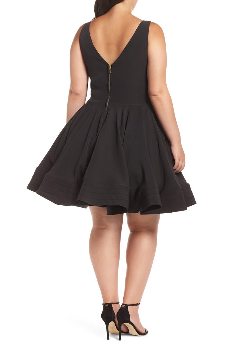 Fit & Flare Cocktail Dress, Alternate, color, BLACK