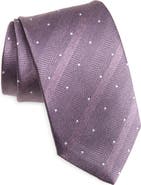 David Donahue Stripe & Dot Silk Tie