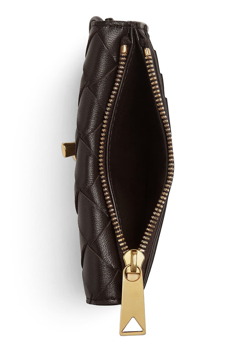 Andiamo Slip Intrecciato Leather Zip Card Case, Alternate, color, 2190 FONDANT-M BRASS
