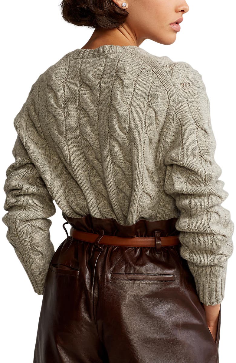 Polo Ralph Lauren Cable Knit Wool & Cashmere Sweater, Alternate, color,