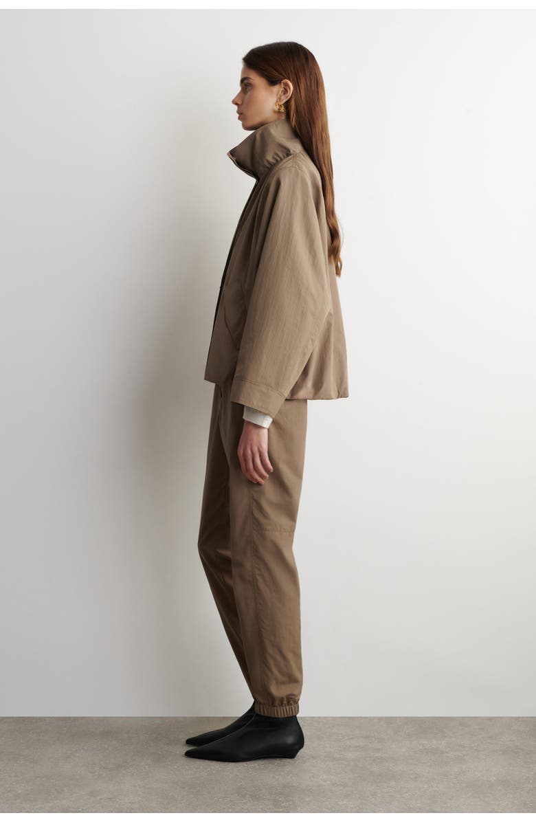 COS Technical Nylon Barrel-Leg Pants, Alternate, color, Beige